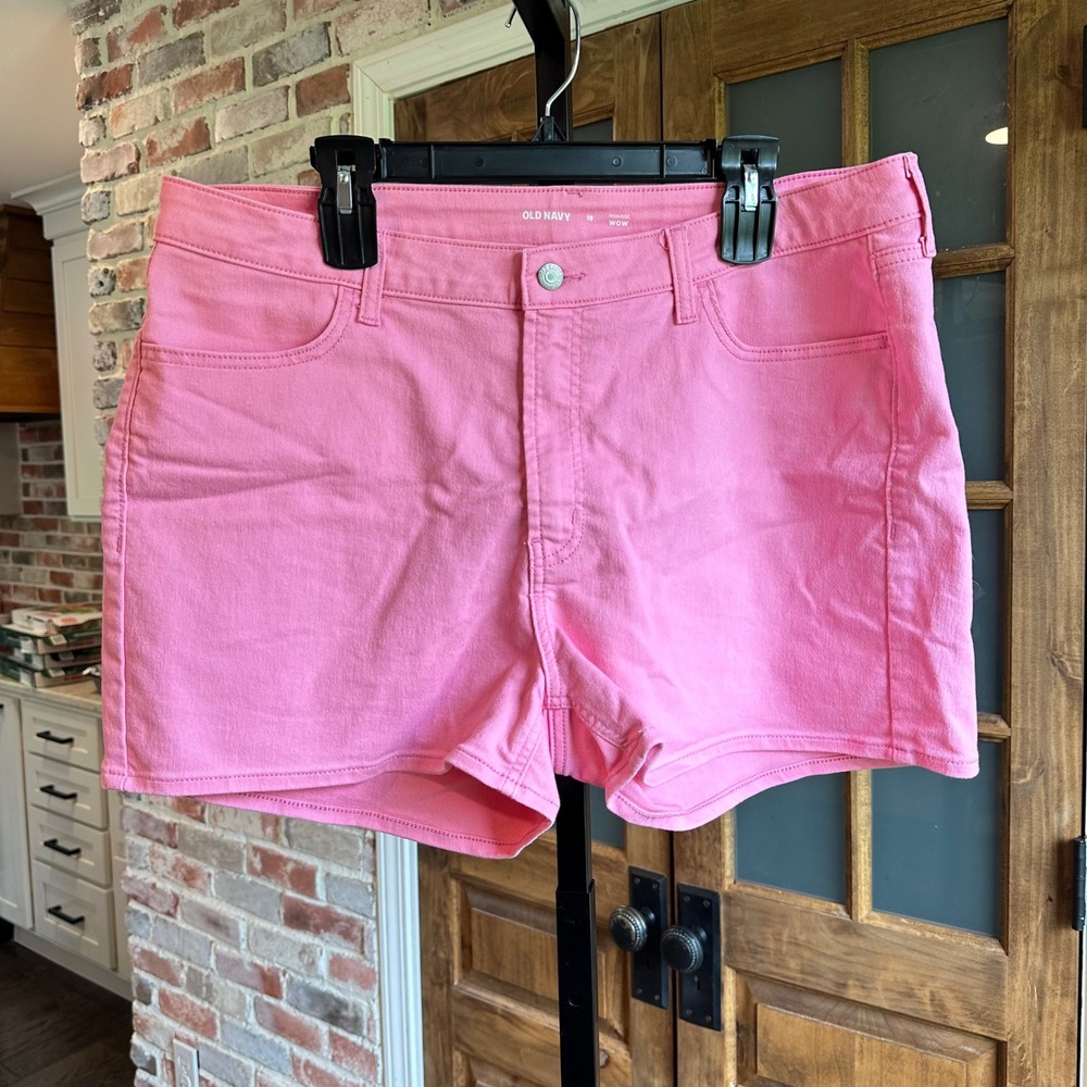 Old Navy Shorts Women Wild Pink High Rise Wow Denim Jean Girly Barbicore18